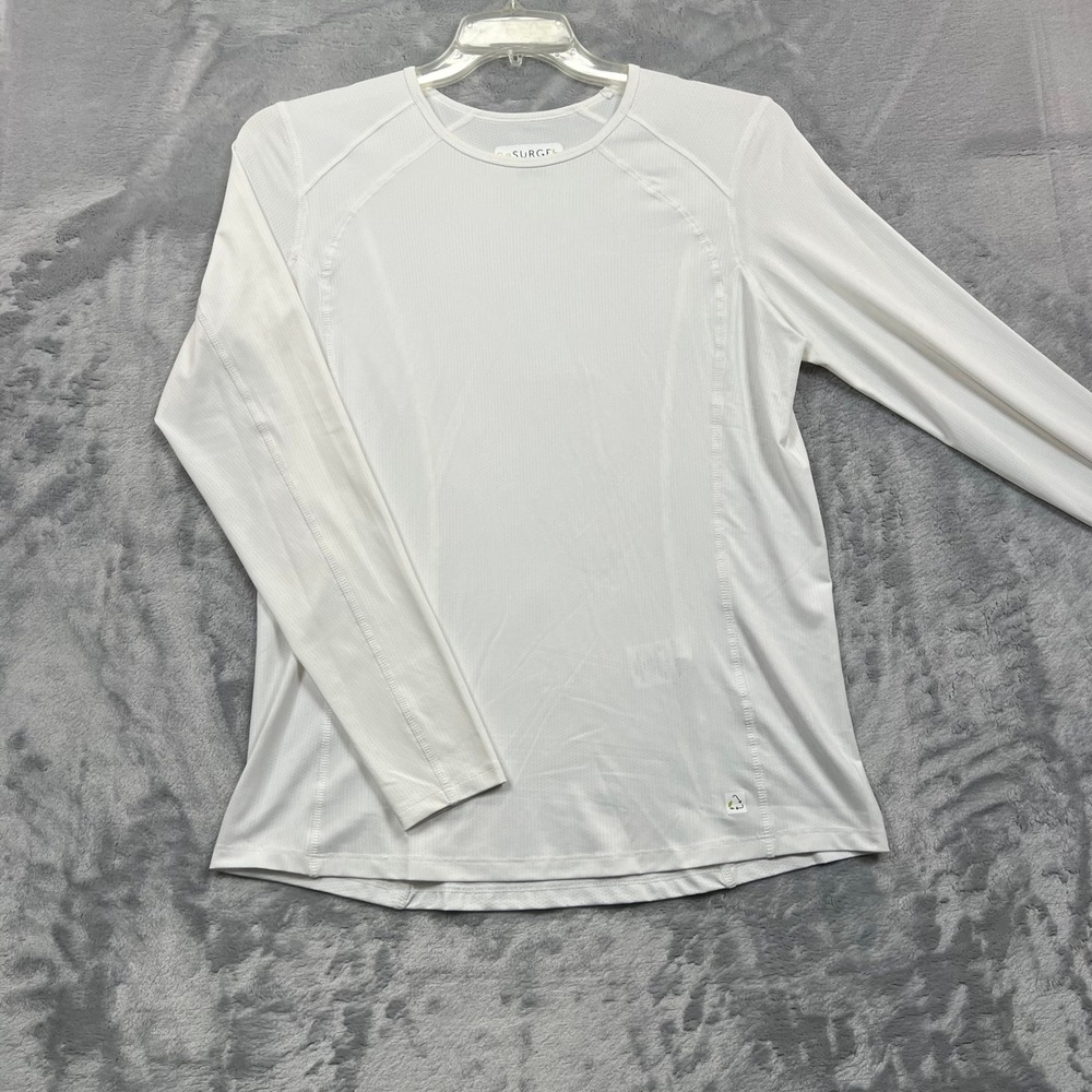 ReSURGE Performance Top Men M White Long Sleeve 4-Way Stretch KN555